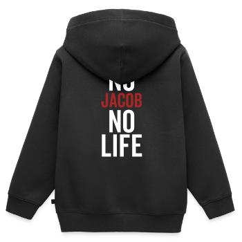 Pas de Jacob Pas de vie - Sweat Premium à capuche zippé enfant bio - noir - Dos - AI Model Kid Male (0cm)