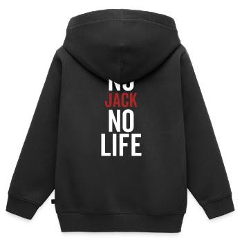 Pas de Jack Pas de vie - Sweat Premium à capuche zippé enfant bio - noir - Dos - AI Model Kid Male (0cm)