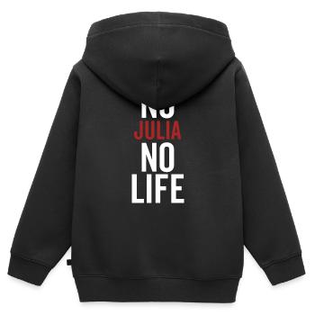 Pas de Julia Pas de vie - Sweat Premium à capuche zippé enfant bio - noir - Dos - AI Model Kid Male (0cm)