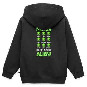 Invasion d’OVNI extraterrestre - Sweat Premium à capuche zippé enfant bio - noir - Dos - AI Model Kid Male (0cm)