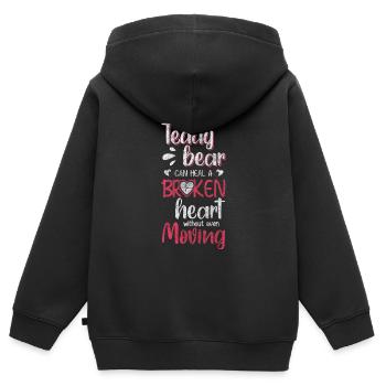 Famille de jouets en peluche - Sweat Premium à capuche zippé enfant bio - noir - Dos - AI Model Kid Male (0cm)