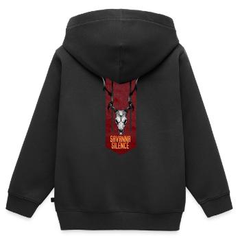 Savanna Silence: Antilopenschädel - Kinder Premium Organic Zip Hoodie - Schwarz - Hinten - AI Model Kid Male (0cm)