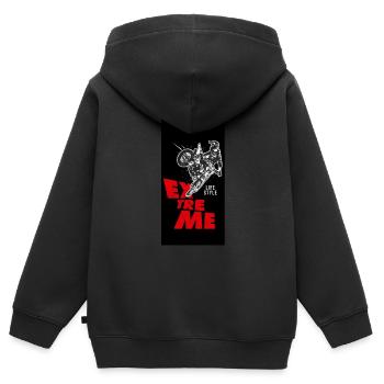 Motocross-Fahrer - Kinder Premium Organic Zip Hoodie - Schwarz - Hinten - AI Model Kid Male (0cm)