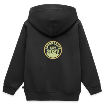 Journalist 2027 - Kinder Premium Organic Zip Hoodie - Schwarz - Hinten - AI Model Kid Male (0cm)