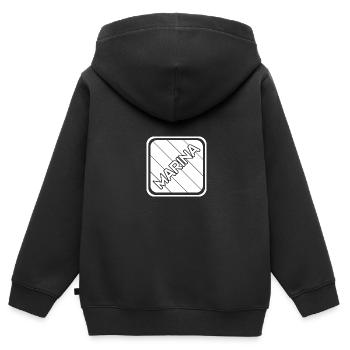 Cadeau pour Marina - Sweat Premium à capuche zippé enfant bio - noir - Dos - AI Model Kid Male (0cm)