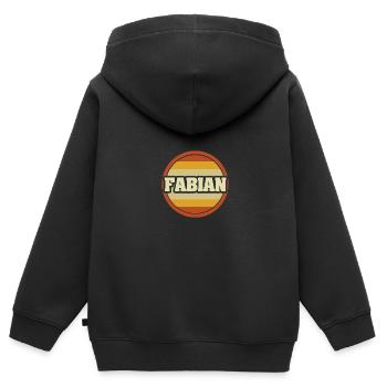 Vorname Fabian - Kinder Premium Organic Zip Hoodie - Schwarz - Hinten - AI Model Kid Male (0cm)