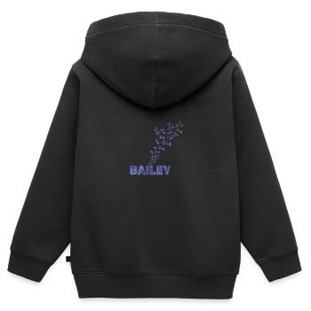 Segeln Bailey - Kinder Premium Organic Zip Hoodie - Schwarz - Hinten - AI Model Kid Male (0cm)