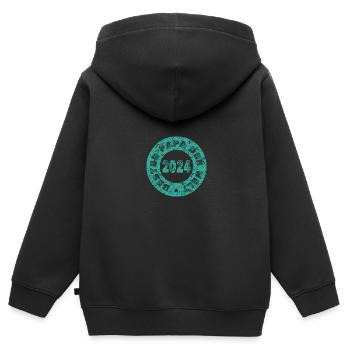 Papa 2024 - Kinder Premium Organic Zip Hoodie - Schwarz - Hinten - AI Model Kid Male (0cm)