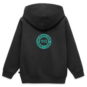 1973 - Kids Premium Organic Zip-up Hoodie - black - Back - AI Model Kid Male (0cm)