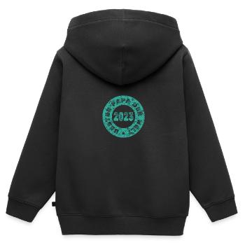 2023 - Kids Premium Organic Zip-up Hoodie - black - Back - AI Model Kid Male (0cm)