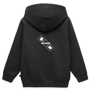 Naissance Maurice - Sweat Premium à capuche zippé enfant bio - noir - Dos - AI Model Kid Male (0cm)