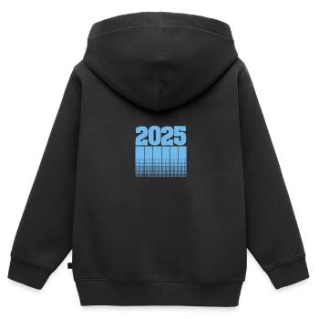 2025 - Kinder Premium Organic Zip Hoodie - Schwarz - Hinten - AI Model Kid Male (0cm)