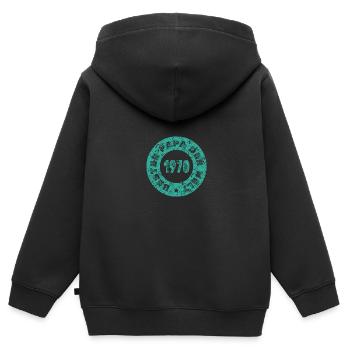 Papa 1970 - Kids Premium Organic Zip-up Hoodie - black - Back - AI Model Kid Male (0cm)