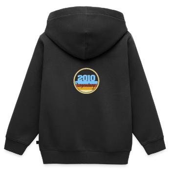 Jahreszahl 2010 - Kinder Premium Organic Zip Hoodie - Schwarz - Hinten - AI Model Kid Male (0cm)