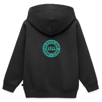 Dad 2022 - Kids Premium Organic Zip-up Hoodie - black - Back - AI Model Kid Male (0cm)