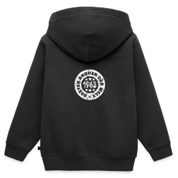 Geschwister 1963 - Kinder Premium Organic Zip Hoodie - Schwarz - Hinten - AI Model Kid Male (0cm)