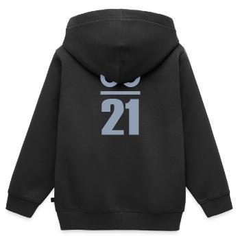 Unendlich durch 21 Millionen Bitcoin - Kinder Premium Organic Zip Hoodie - Schwarz - Hinten - AI Model Kid Male (0cm)