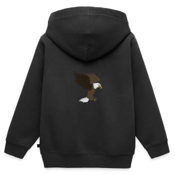 Weißkopfseeadler - Kinder Premium Organic Zip Hoodie - Schwarz - Hinten - AI Model Kid Male (0cm)