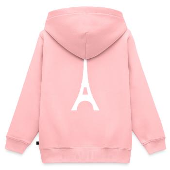 Tour Eiffel - Sweat Premium à capuche zippé enfant bio - rose - Dos - AI Model Kid Female (0cm)