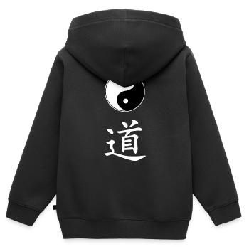 yin yang dao - Kinder Premium Organic Zip Hoodie - Schwarz - Hinten - AI Model Kid Male (0cm)