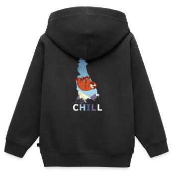 Chill Sloth Climber Escalade Falaise Drôle - Sweat Premium à capuche zippé enfant bio - noir - Dos - AI Model Kid Male (0cm)