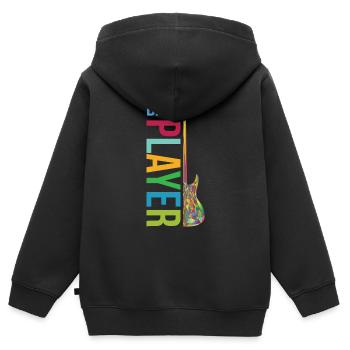 BASS PLAYER - Bass gitarre - Kinder Premium Organic Zip Hoodie - Schwarz - Hinten - AI Model Kid Male (0cm)
