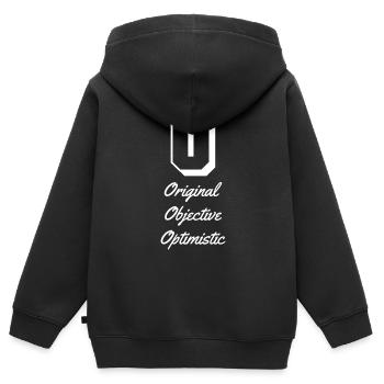 Letter & Characters (O) - Kids Premium Organic Zip-up Hoodie - black - Back - AI Model Kid Male (0cm)