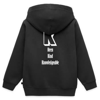 Letter & Characters (K) - Kids Premium Organic Zip-up Hoodie - black - Back - AI Model Kid Male (0cm)