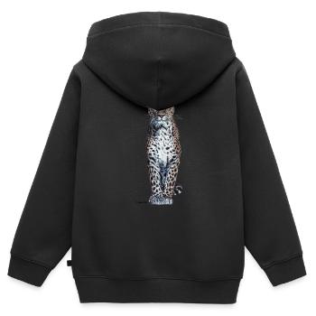 Panther - Kinder Premium Organic Zip Hoodie - Schwarz - Hinten - AI Model Kid Male (0cm)