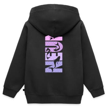 Kinder Geburtstag Mädchen 9 Jahre Meerjungfrau - Kinder Premium Organic Zip Hoodie - Schwarz - Hinten - AI Model Kid Male (0cm)