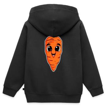 Vegan Karotte Karotten Möhre Möhren - Kinder Premium Organic Zip Hoodie - Schwarz - Hinten - AI Model Kid Male (0cm)