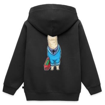 Alpaka Sekretärin Ordner Büro - Kinder Premium Organic Zip Hoodie - Schwarz - Hinten - AI Model Kid Male (0cm)