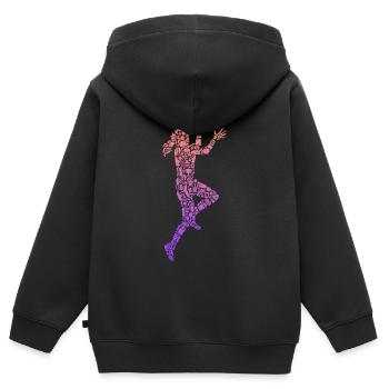 Basketball Symbole Frauen Basketballerin - Kinder Premium Organic Zip Hoodie - Schwarz - Hinten - AI Model Kid Male (0cm)