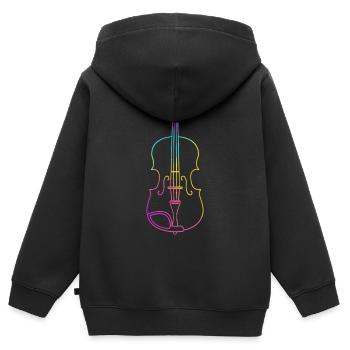 Violine Strichzeichnung - Kinder Premium Organic Zip Hoodie - Schwarz - Hinten - AI Model Kid Male (0cm)