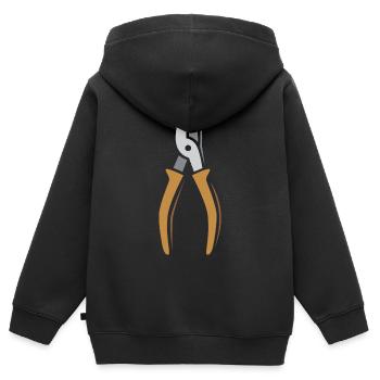 Stylische Zange Vektor – Werkzeugdesign für Handwe - Kinder Premium Organic Zip Hoodie - Schwarz - Hinten - AI Model Kid Male (0cm)