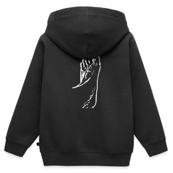 Pieds Pieds Soins des pieds Podologie - Sweat Premium à capuche zippé enfant bio - noir - Dos - AI Model Kid Male (0cm)