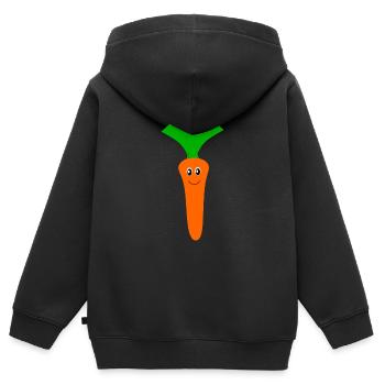 Kawaii Möhre Kawaii Früchte Kawaii Gemüse - Kinder Premium Organic Zip Hoodie - Schwarz - Hinten - AI Model Kid Male (0cm)