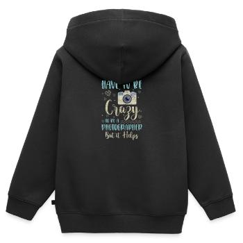 Kamera Fotografie Objektiv Fotoshooting - Kinder Premium Organic Zip Hoodie - Schwarz - Hinten - AI Model Kid Male (0cm)
