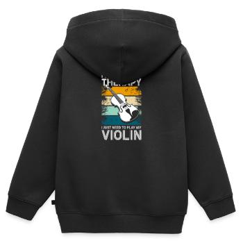 Violin Orchestra Concert - Kids Premium Organic Zip-up Hoodie - black - Back - AI Model Kid Male (0cm)
