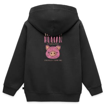 Teacup haustier - Kinder Premium Organic Zip Hoodie - Schwarz - Hinten - AI Model Kid Male (0cm)