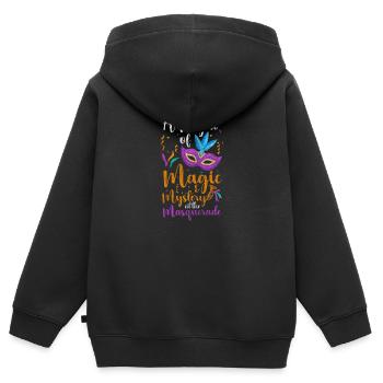 Party Stranger Protection - Kids Premium Organic Zip-up Hoodie - black - Back - AI Model Kid Male (0cm)