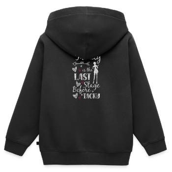 Mode Centre commercial Défilé de mode Bijoux - Sweat Premium à capuche zippé enfant bio - noir - Dos - AI Model Kid Male (0cm)