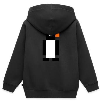 Pixel Pinguin - Kinder Premium Organic Zip Hoodie - Schwarz - Hinten - AI Model Kid Male (0cm)