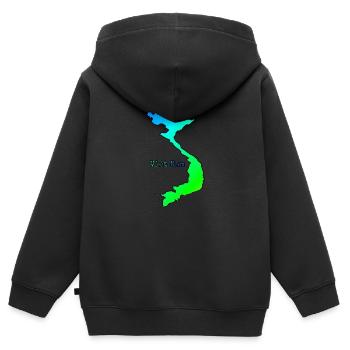 Land in Asien - Vietnam - Kinder Premium Organic Zip Hoodie - Schwarz - Hinten - AI Model Kid Male (0cm)