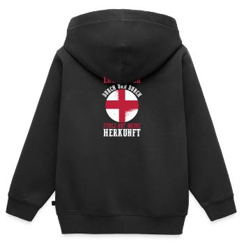 Großbritannien Engländer England - Kinder Premium Organic Zip Hoodie - Schwarz - Hinten - AI Model Kid Male (0cm)