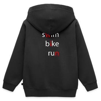 Triathlon - Kinder Premium Organic Zip Hoodie - Schwarz - Hinten - AI Model Kid Male (0cm)