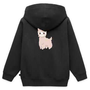 Lama doux - Sweat Premium à capuche zippé enfant bio - noir - Dos - AI Model Kid Male (0cm)
