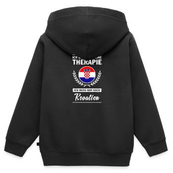 Fahne Landesfarben Kroatien Balkan Spruch - Kinder Premium Organic Zip Hoodie - Schwarz - Hinten - AI Model Kid Male (0cm)