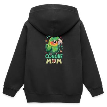 Perruche Perruche Maman - Sweat Premium à capuche zippé enfant bio - noir - Dos - AI Model Kid Male (0cm)