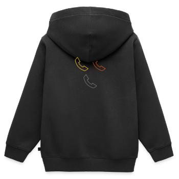 Téléphone - Sweat Premium à capuche zippé enfant bio - noir - Dos - AI Model Kid Male (0cm)